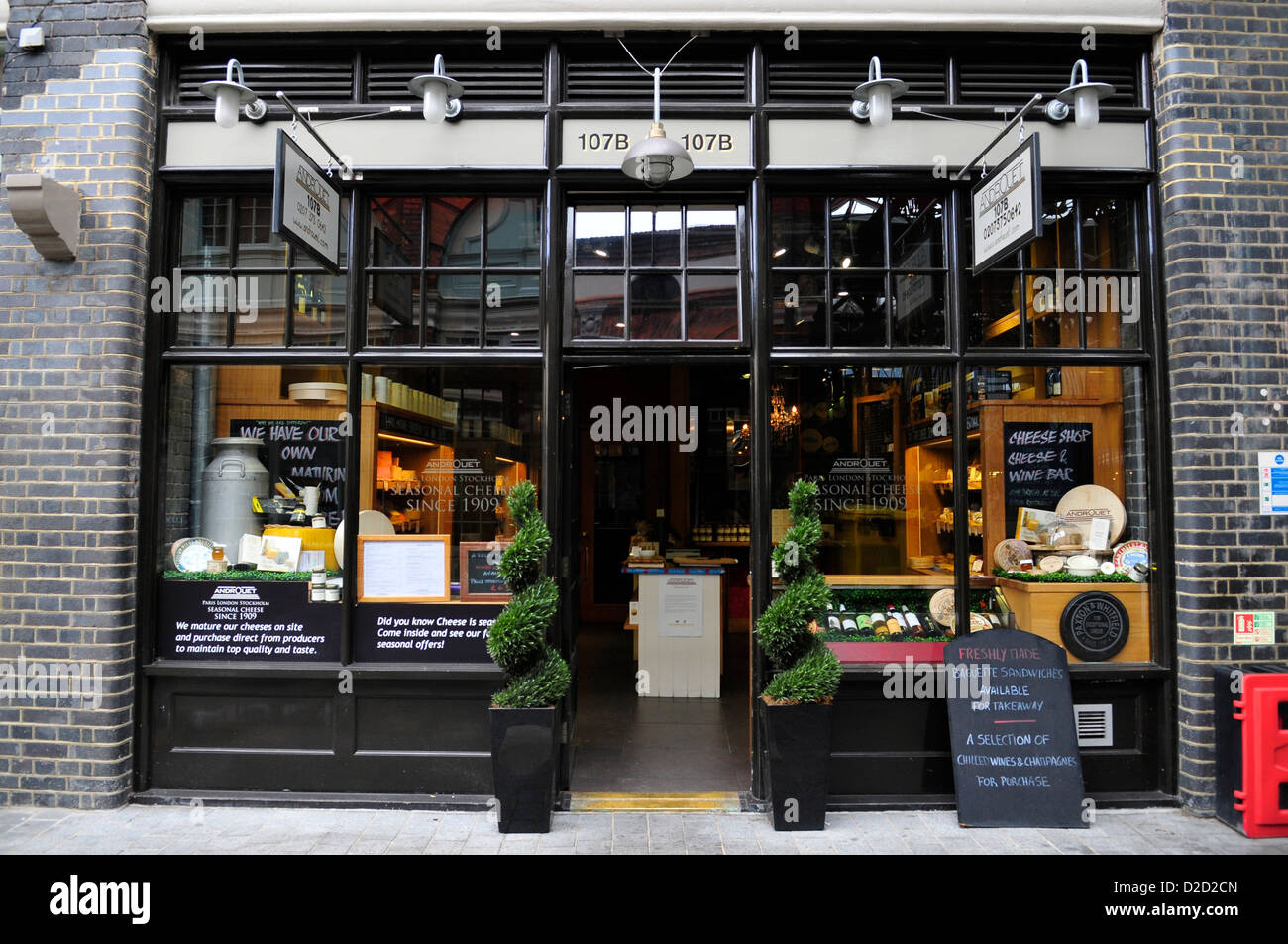 Exterior of Androuet Cheese Shop, Spitalfields Market, East London