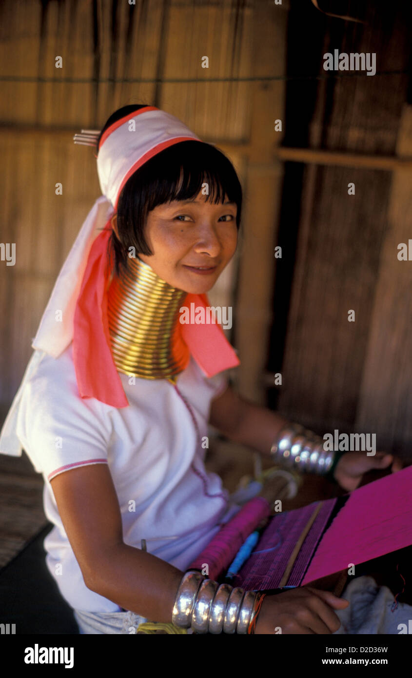 Thailand. Chiang Rai Region. Padong Hill Tribe Villager With Neck