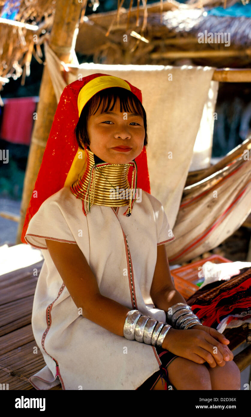 Thailand. Chiang Rai Region. Padong Hill Tribe Villager With Neck