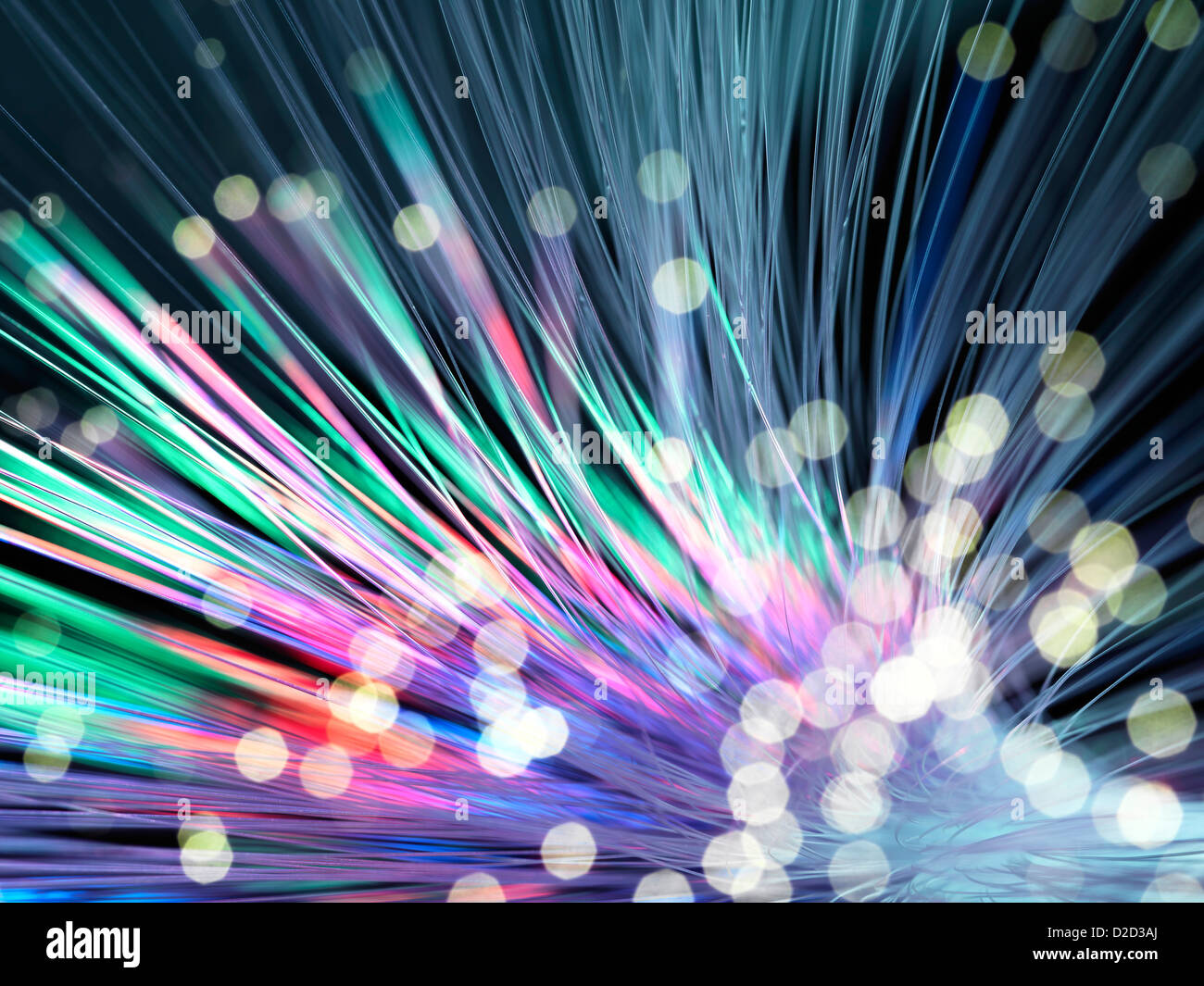 Optical fibres emitting light Optical fibres are used in