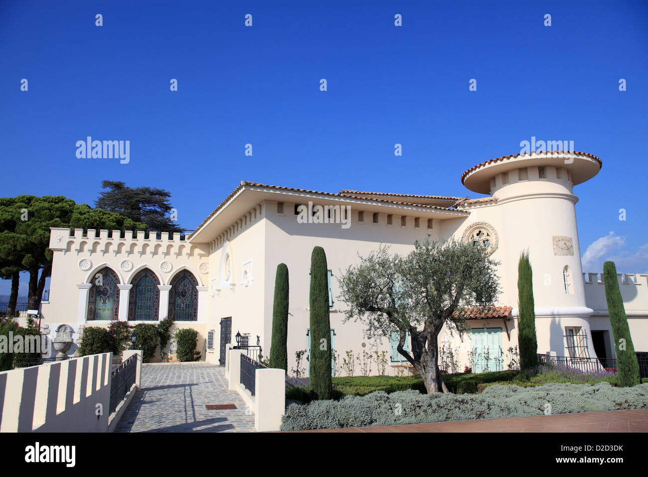 The Chateau de Cremat in the slopes of Nice city is a vineyards domain. Stock Photo