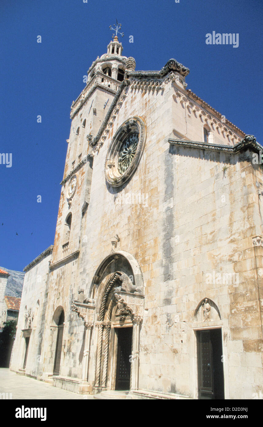 Croatia, Korcula Island, Korcula. St. Mark'S Cathedral. Stock Photo