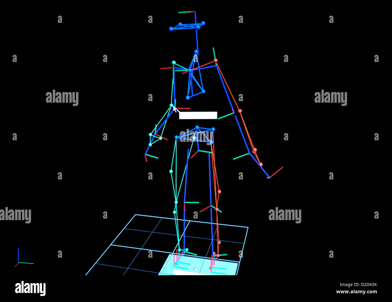 Biomechanics research This image is created from cameras monitoring an athletes movements Stock Photo