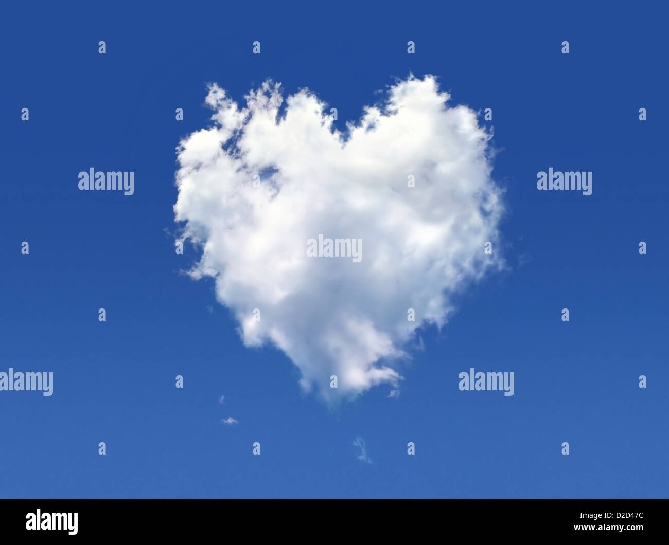 Heart-shaped cloud computer artwork Stock Photo