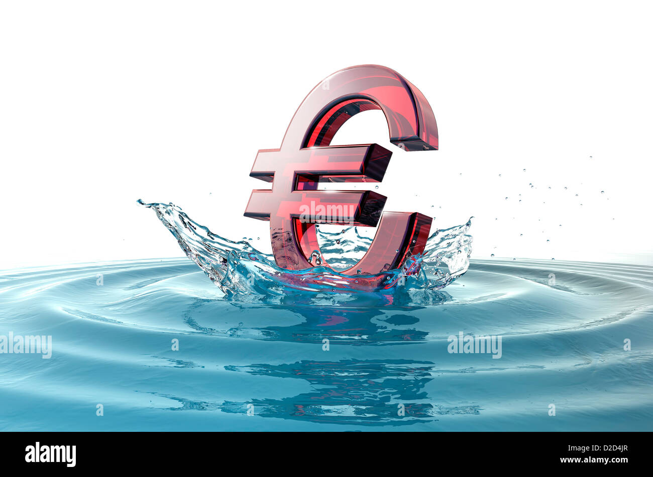 Sinking currency conceptual computer artwork Stock Photo