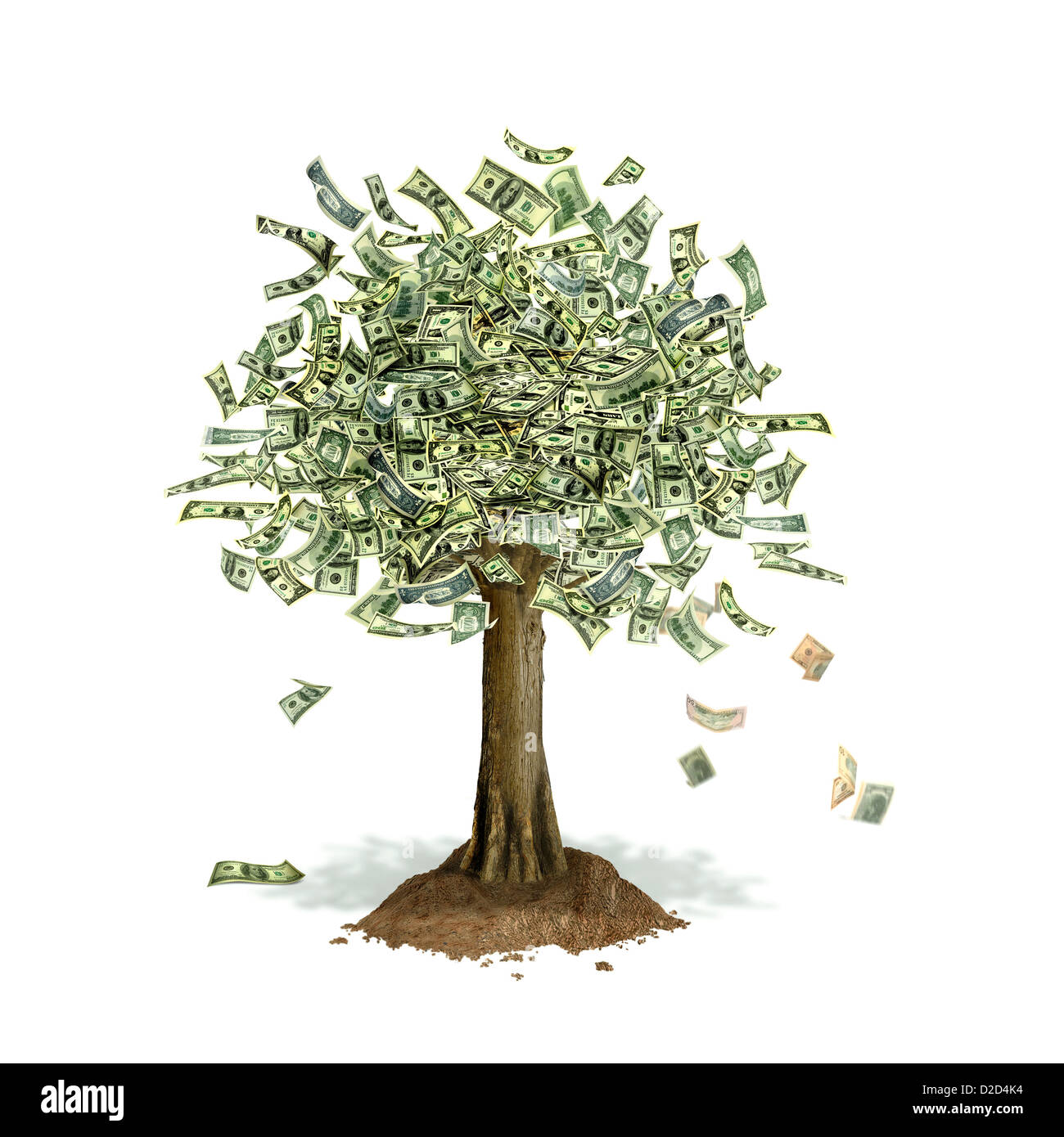 Money tree conceptual computer artwork Stock Photo