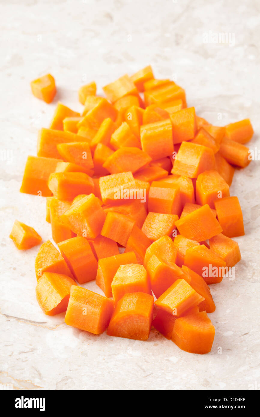 Diced carrots Stock Photo