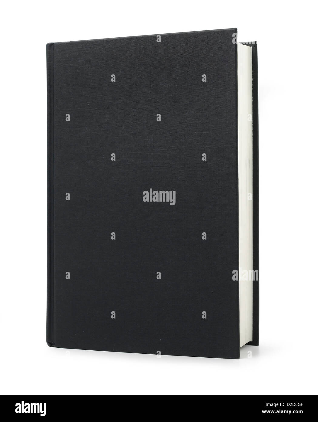 Black book with white pages cut out white background Stock Photo