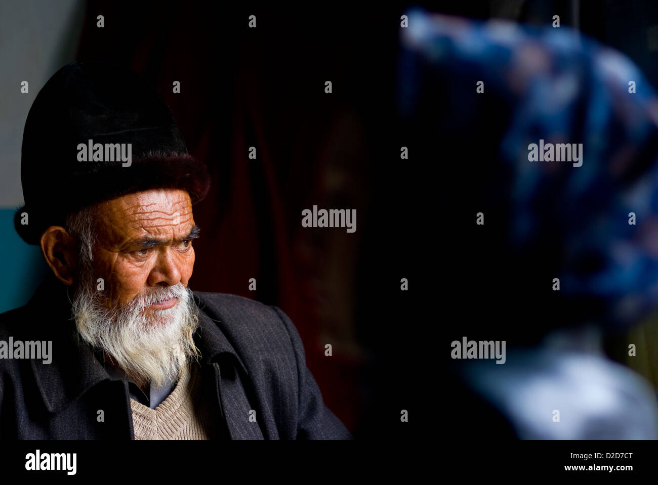 an older uyghur man, kashgar, china Stock Photo