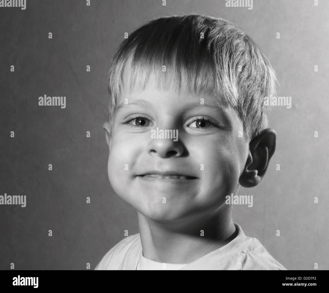 black and white portrait of cute little boy Stock Photo - Alamy