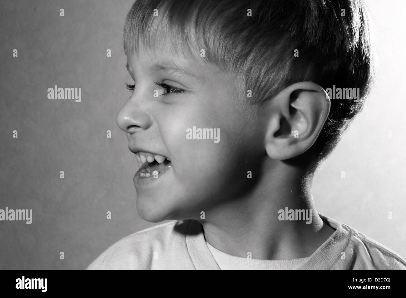 black and white portrait of cute little boy Stock Photo - Alamy