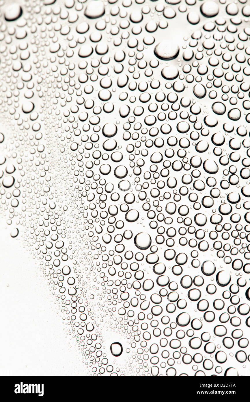 Condensation on a shiny surface making an abstract pattern Stock Photo
