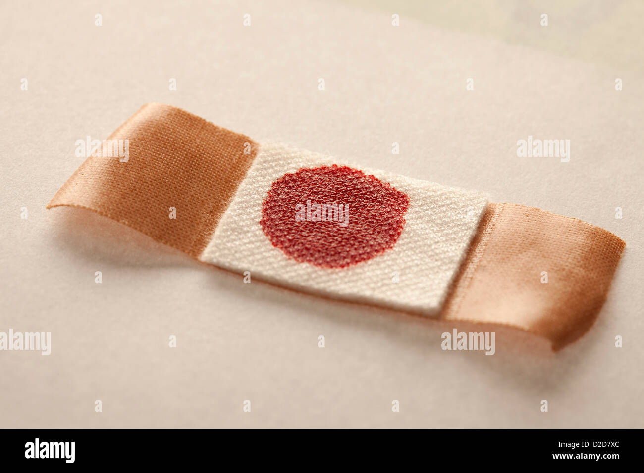 Blood stain on plaster Stock Photo