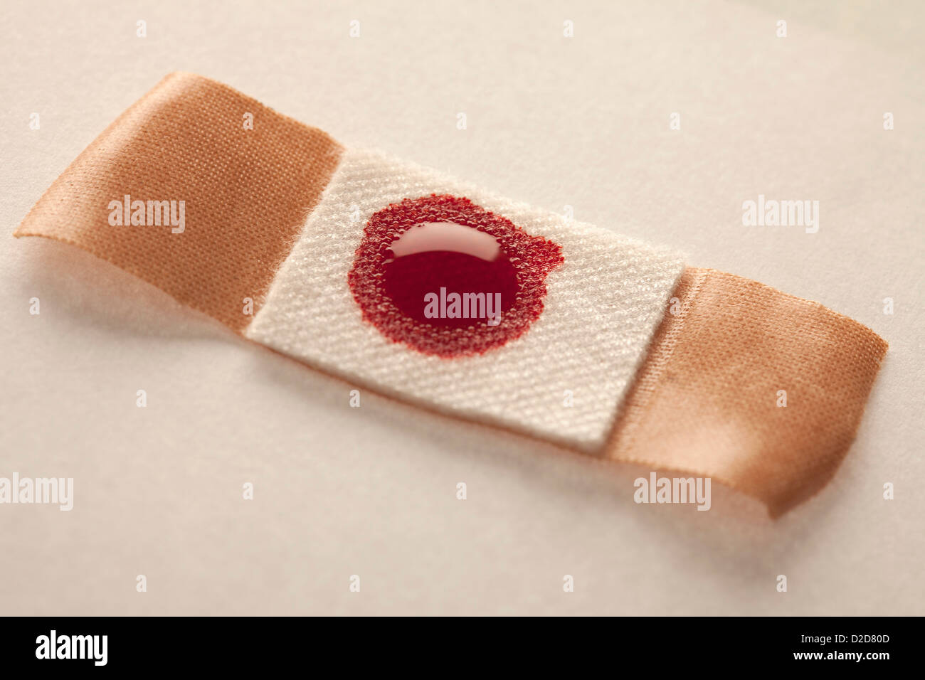Blood stain on plaster Stock Photo