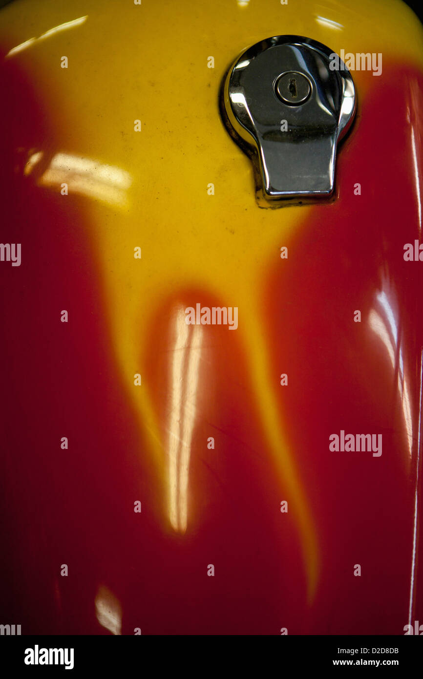 Motorcycle fuel tank and key ignition Stock Photo Alamy