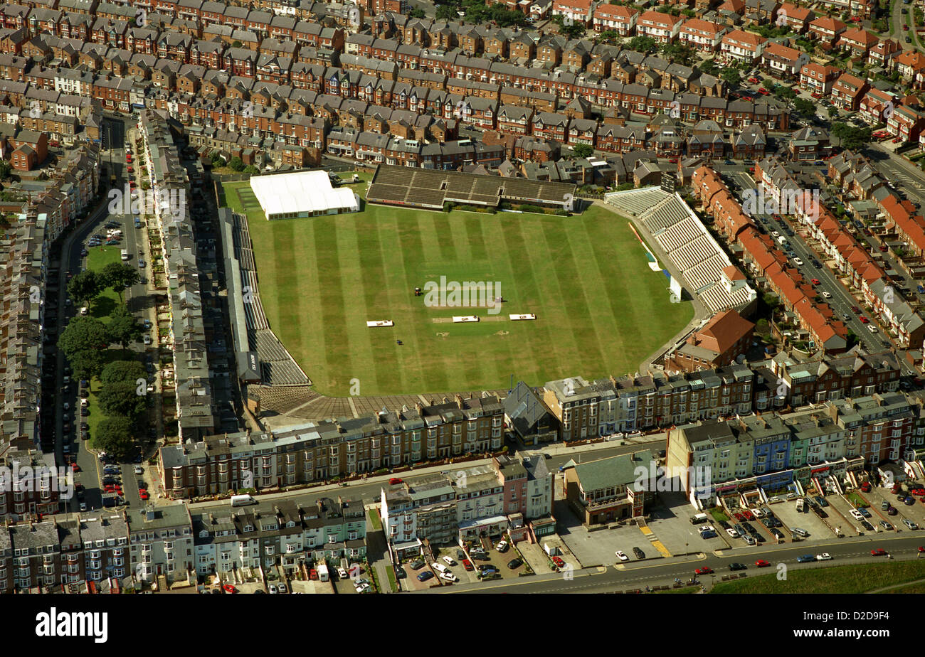 aerial view of Scarborough Cricket Club where the famous annual Scarborough Cricket Festival is held every year since 1863 Stock Photo