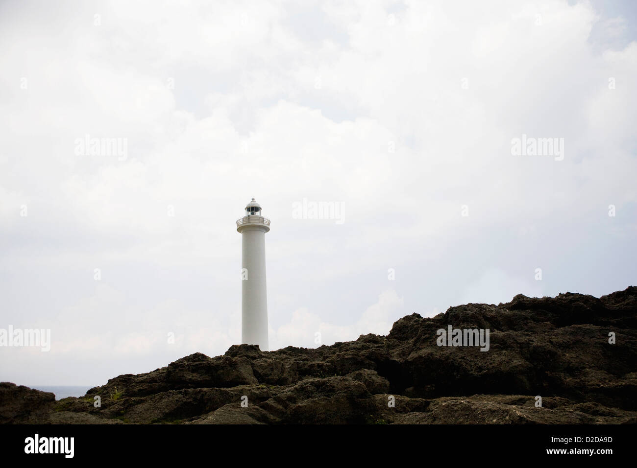 Lighthouse at Cape Zampa in Okinawa, Japan Stock Photo