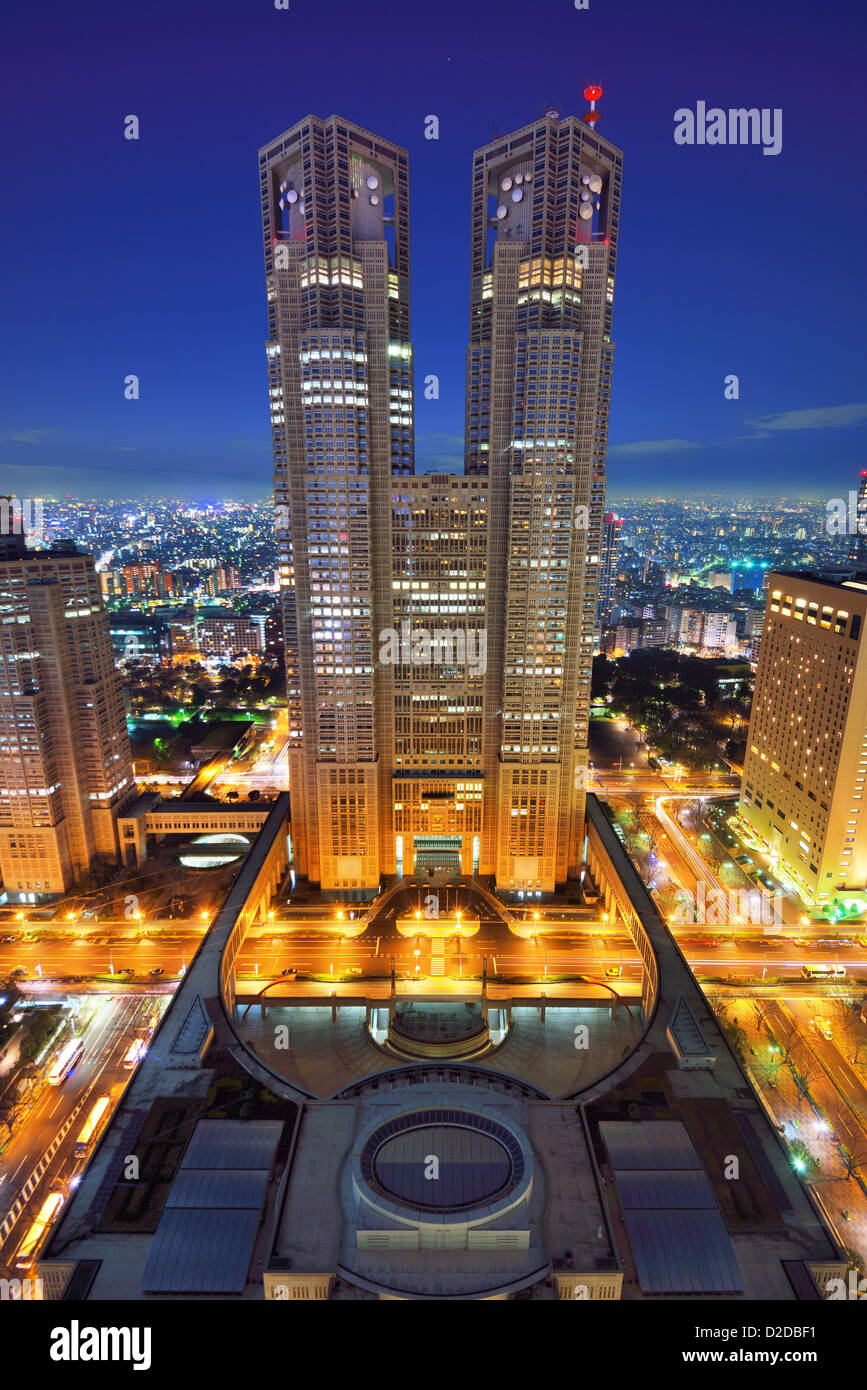 Metropolitan Government Building of Tokyo, Japan which houses the Tokyo Metropolitan Government. Stock Photo