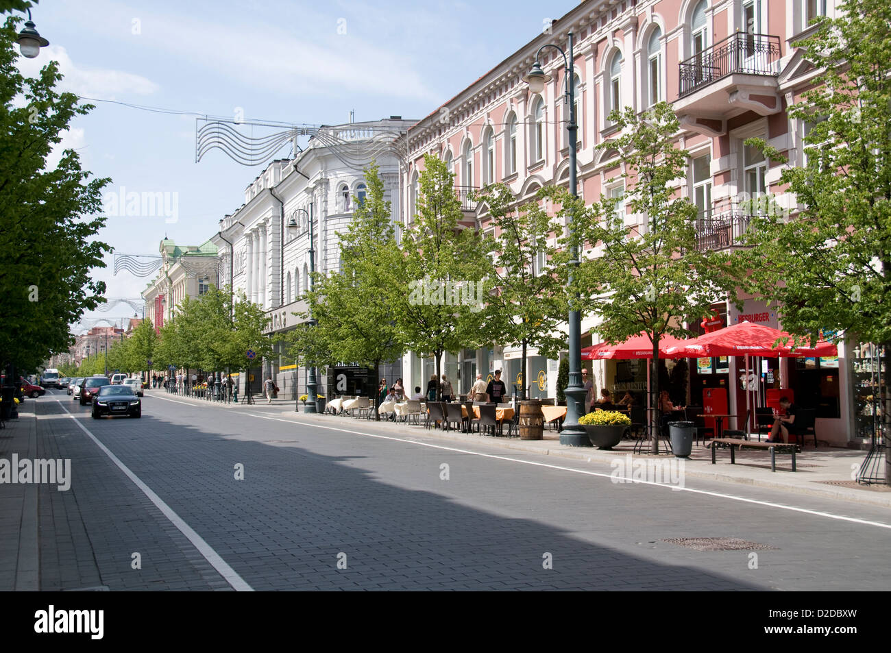 The main shopping street, Gedimino Avenue (Gedimino Prosspektas)  in Vilnius, Lithuania Baltic States Stock Photo