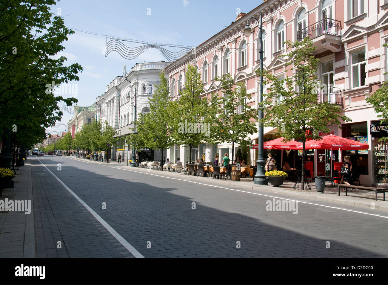 The main shopping street, Gedimino Avenue (Gedimino Prosspektas)  in Vilnius, Lithuania Stock Photo