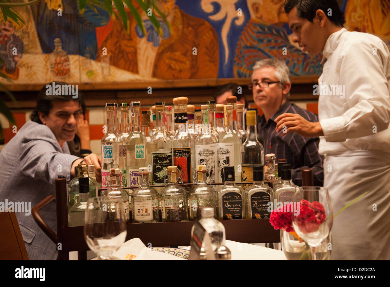 El Mural De Los Poblanos Restaurant in Puebla serving up the Mezcal