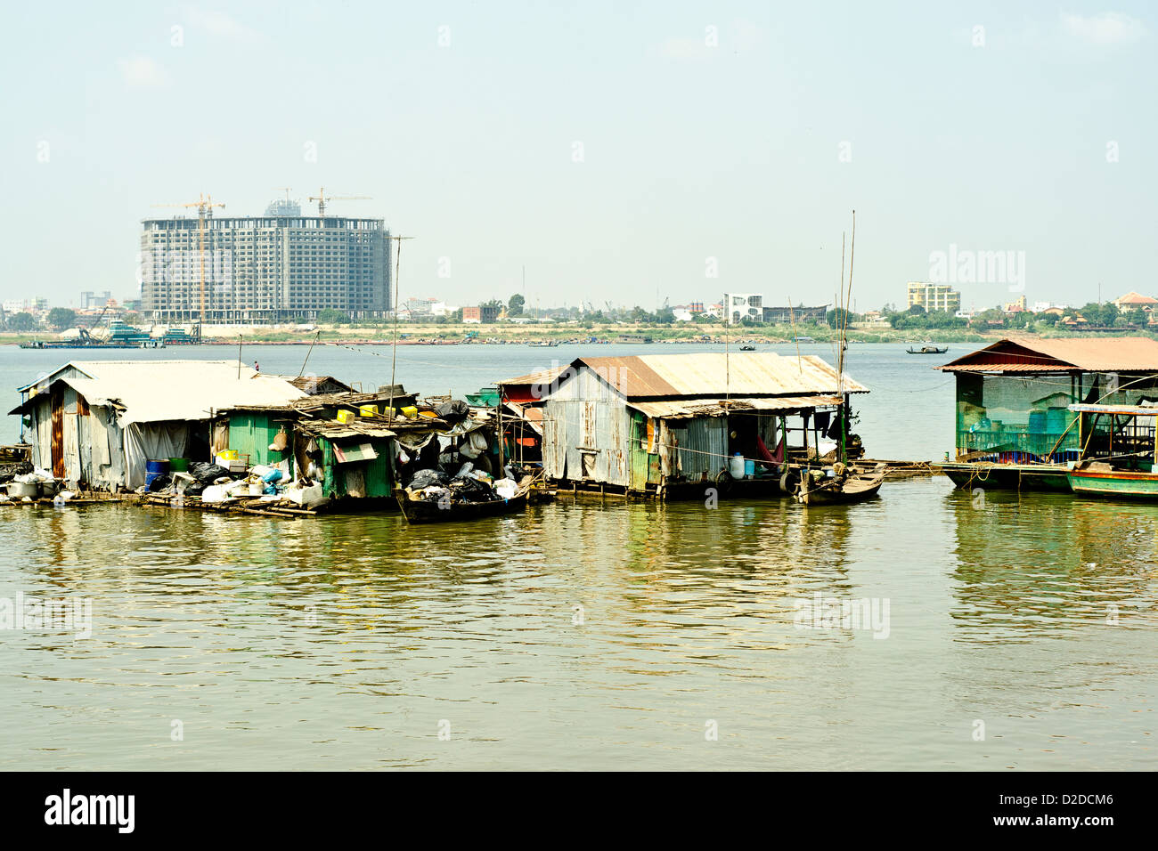 Phnom Penh floating village Stock Photo