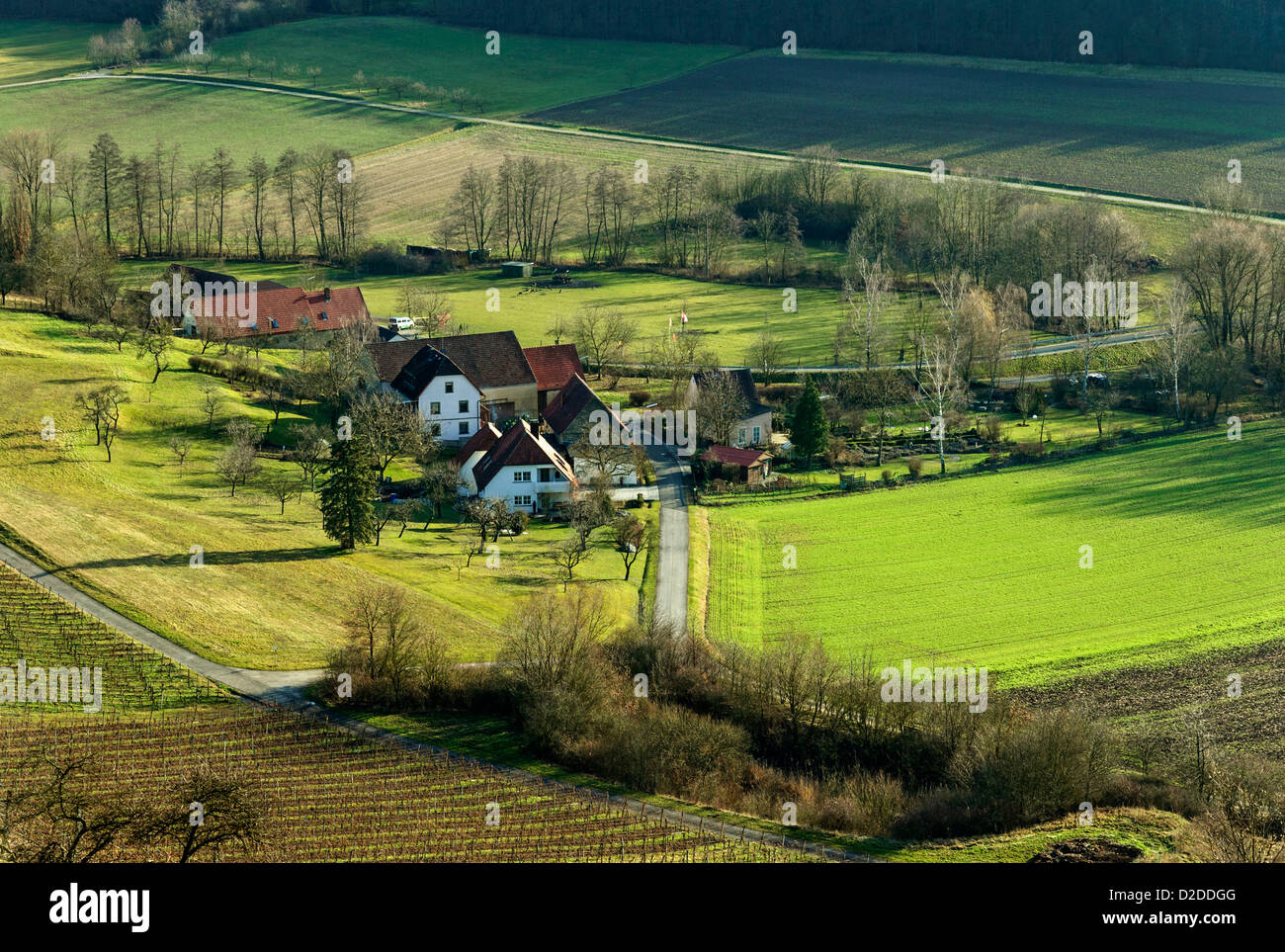 The village of Handthal in Lower Franconia, Bavaria, Germany. Stock Photo