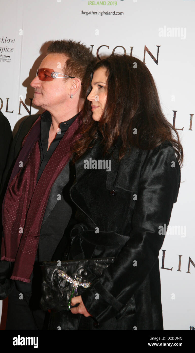 Bono, Ali Hewson, at the Lincoln film premiere Savoy Cinema in Dublin, Ireland. Sunday 20th January 2013. Stock Photo