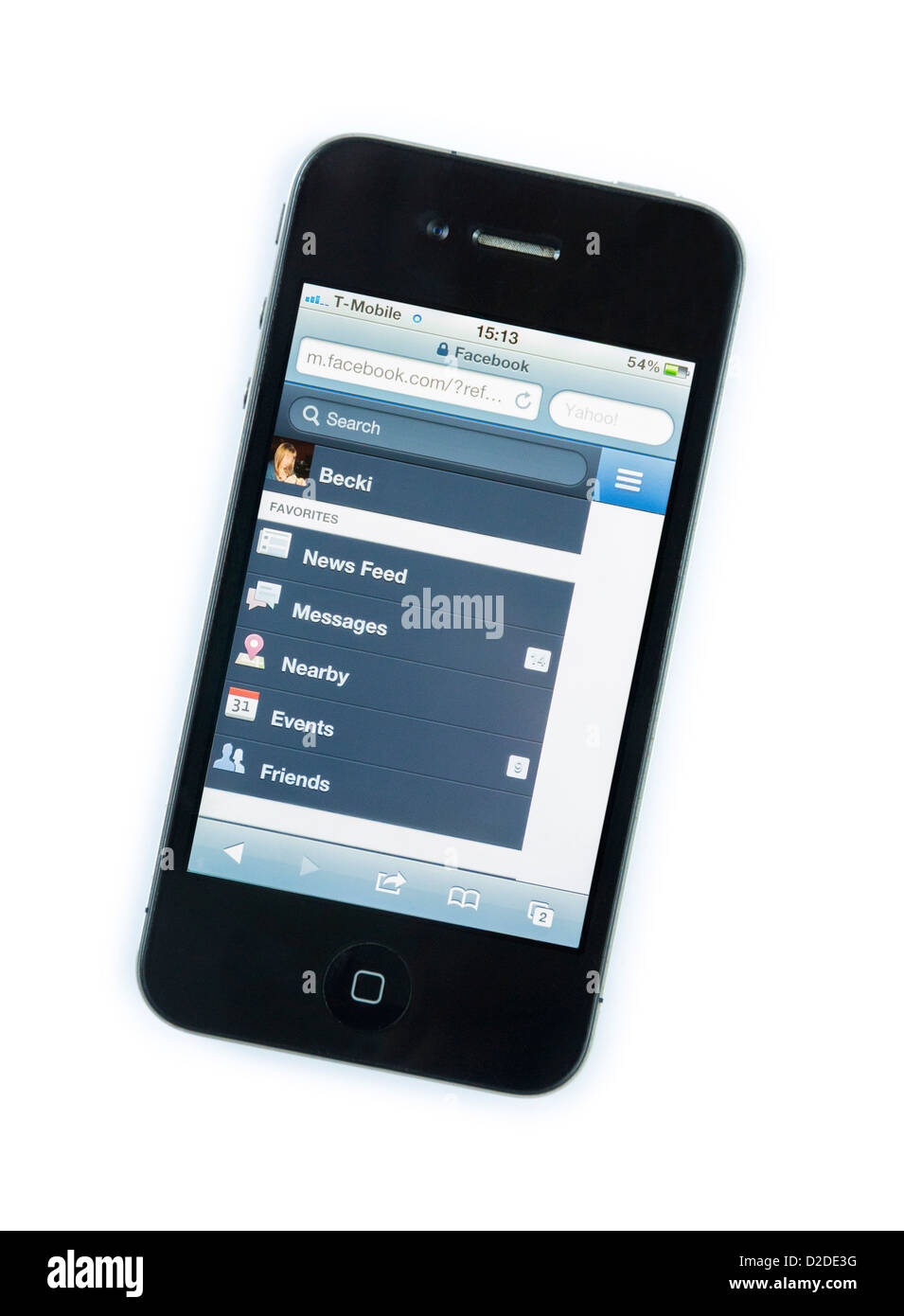message menu on iPhone Stock Photo