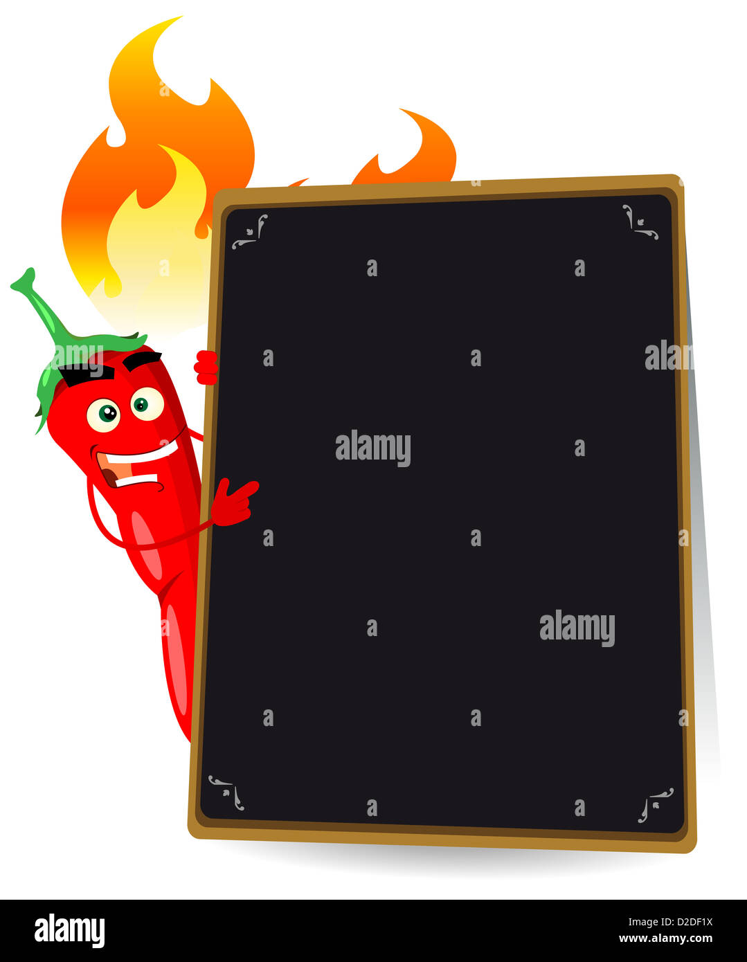 Illustration of a cartoon spice menu for mexican food or any hot meal
