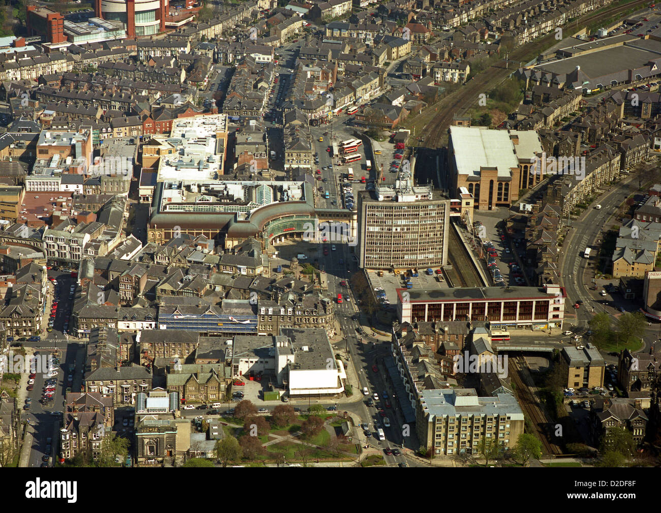 aerial view of Harrogate town centre Stock Photo
