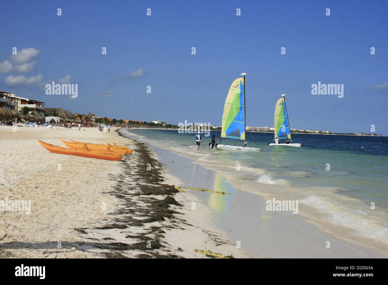 Beach near Puerto Morelos, Mexico Stock Photo