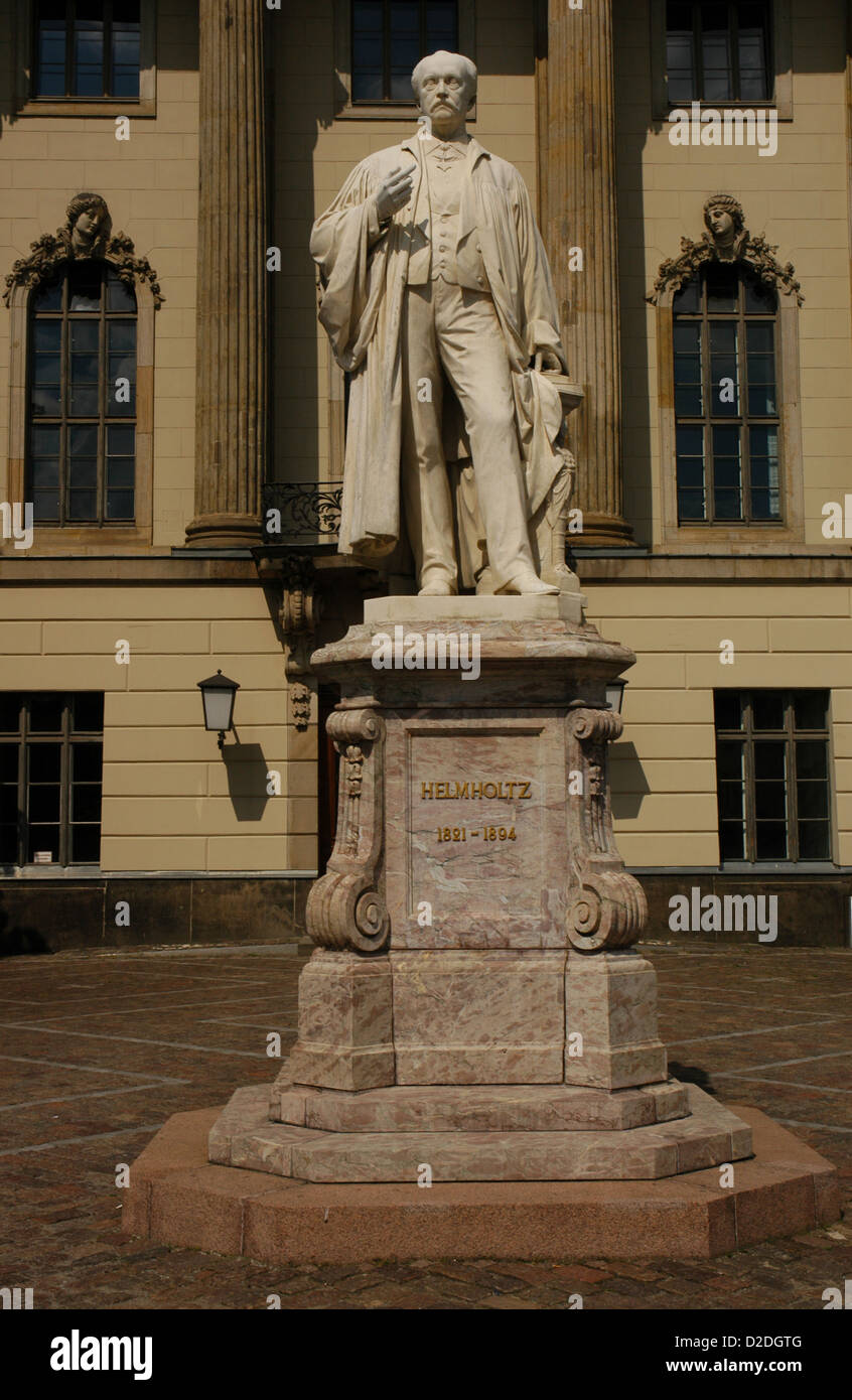 Hermann von Helmholtz (1821-1894). German physician and physicist. Marble statue by Ernst Herter. Humboldt University Berlin. Stock Photo
