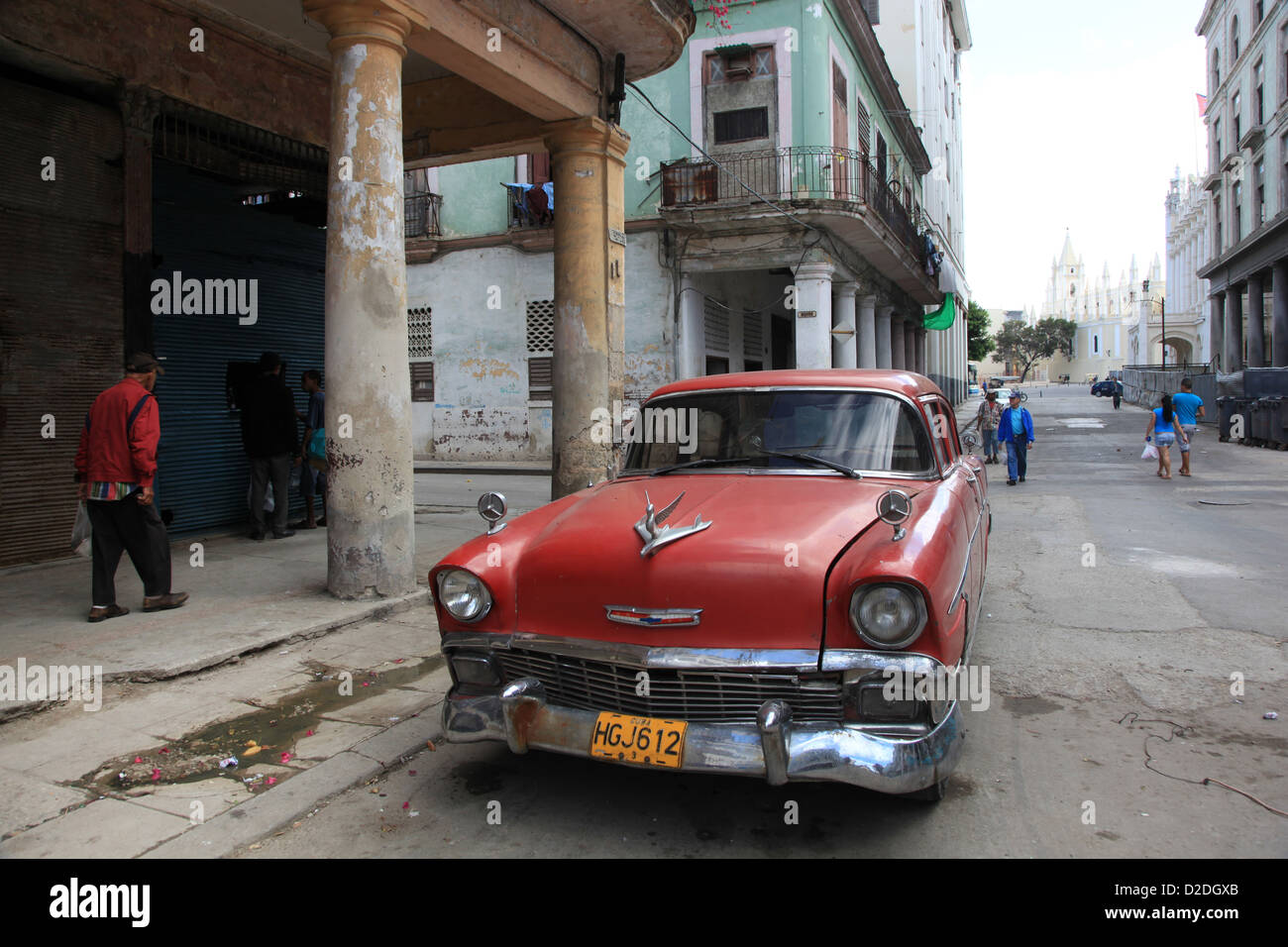 Classic American Vintage Cars in Havana Cuba Stock Photo