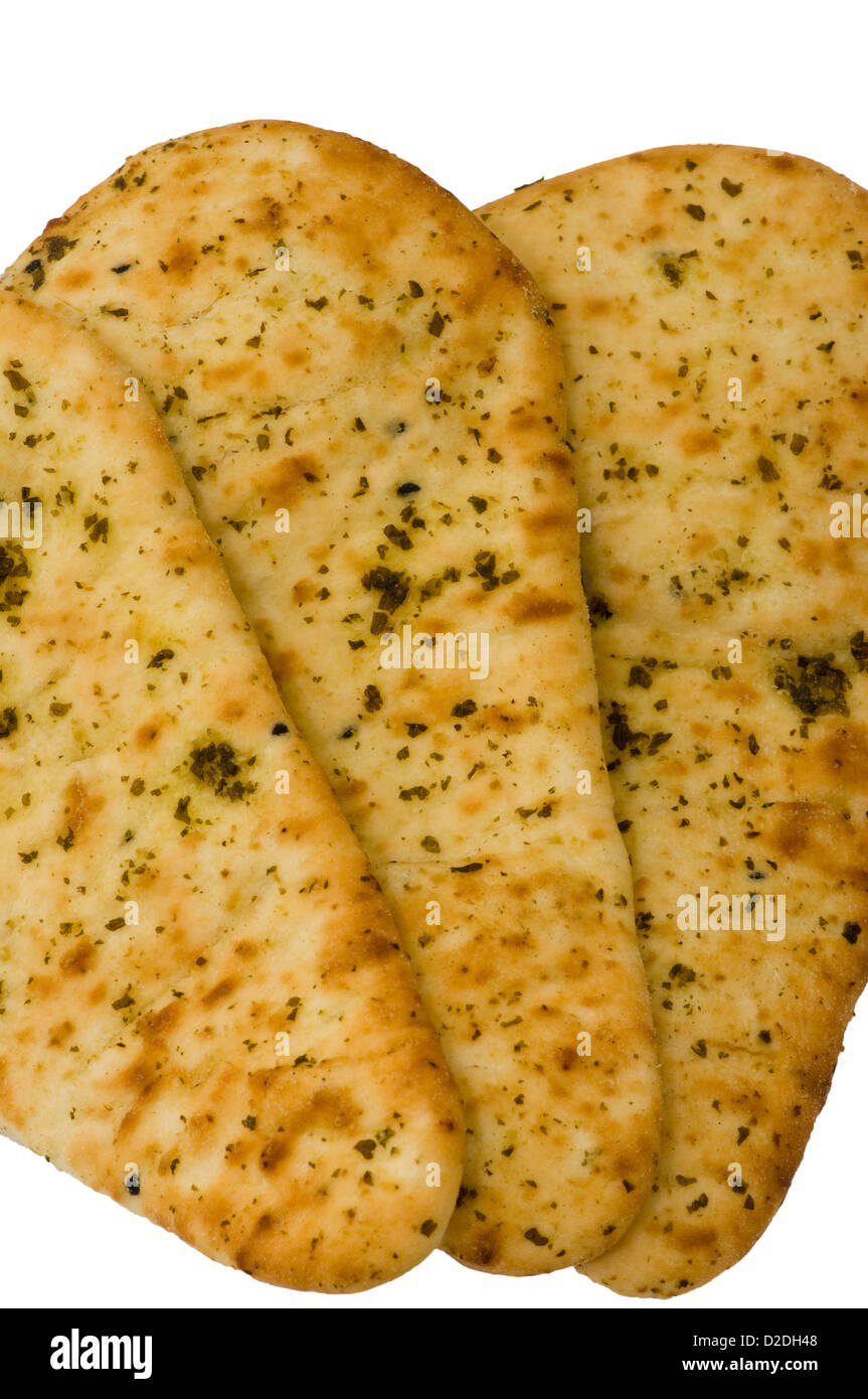 Garlic And Coriander Naan Bread Stock Photo Alamy