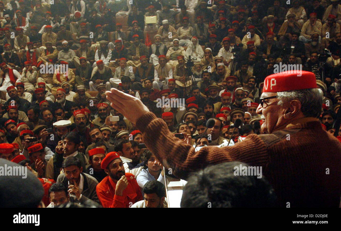 Awami National Party (ANP) Chief, Asfandyar Wali Khan addresses
