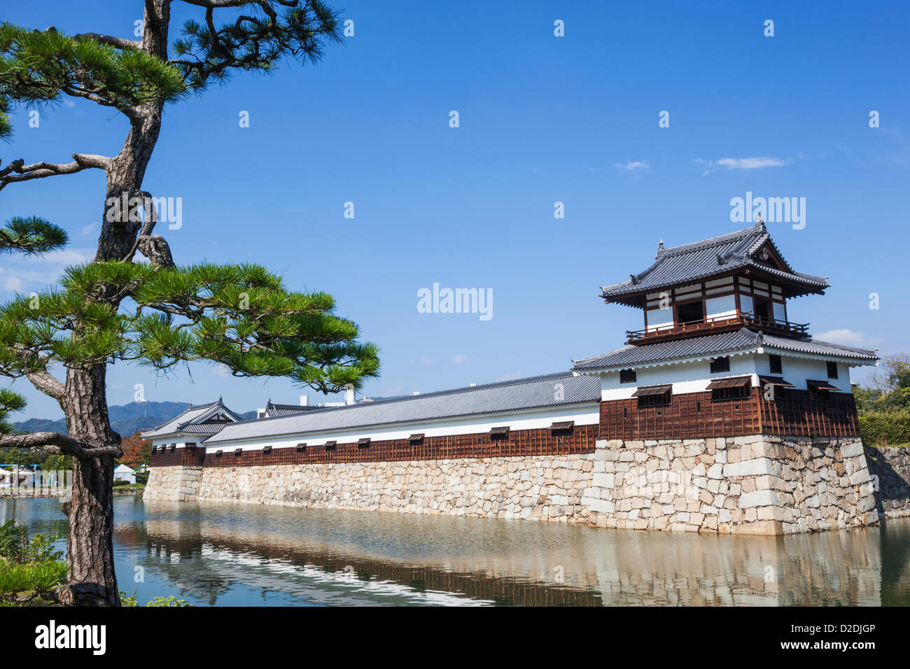 Japan, Kyushu, Hiroshima, Hiroshima Castle, Moat and Guard Tower Stock