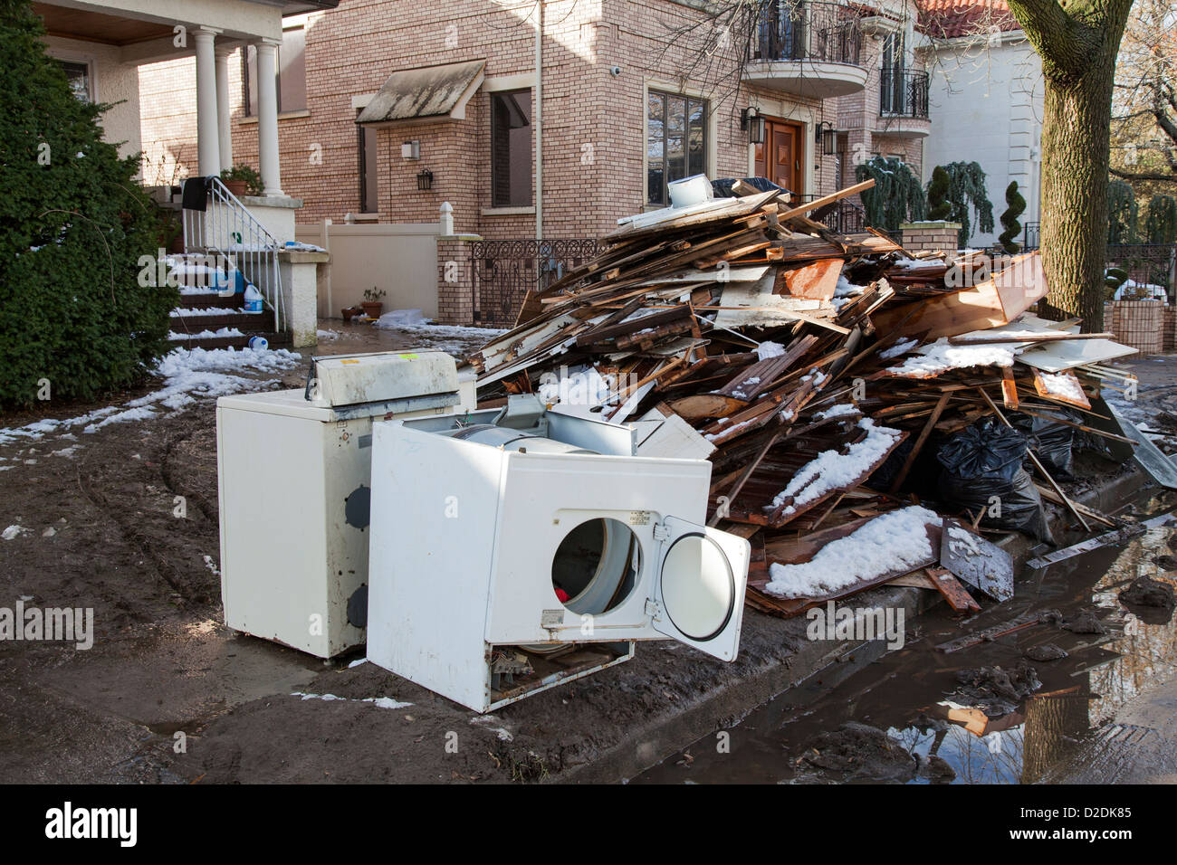 NEW YORK NOVEMBER 8, 2012Pile of garbage, debris and household items