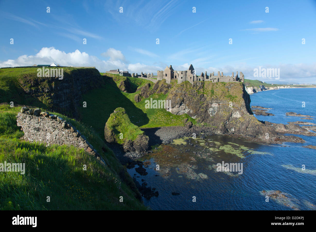 Dunluce Castle, Causeway Coast, County Antrim, Northern Ireland. Stock Photo
