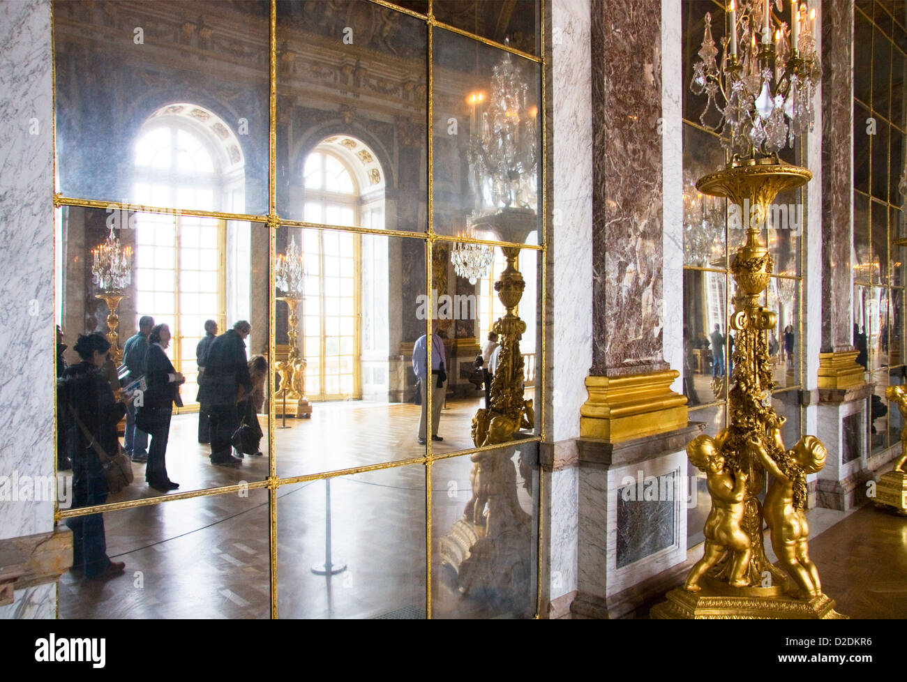 The Grand Gallery (Hall of Mirrors) at the Palace of Versailles, France Stock Photo