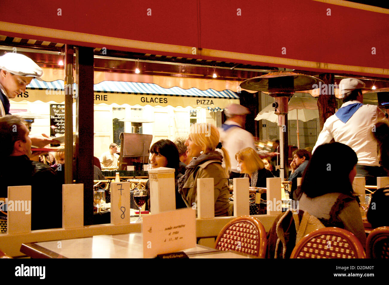 Busy restaurant at Montmartre, Paris Stock Photo
