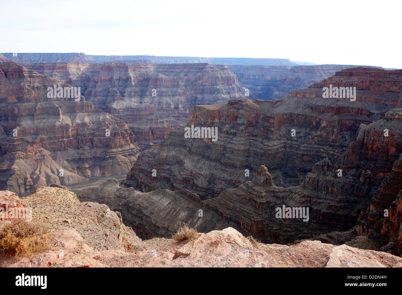 looking down into the grand canyon from guano point Grand Canyon west arizona usa Stock Photo