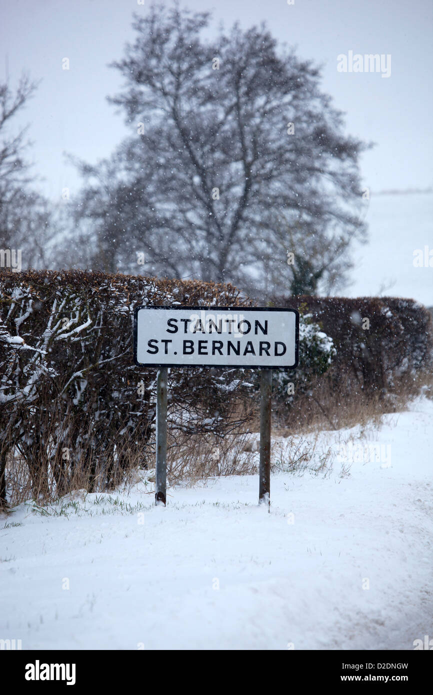 Stanton St Bernard Sign Stock Photo