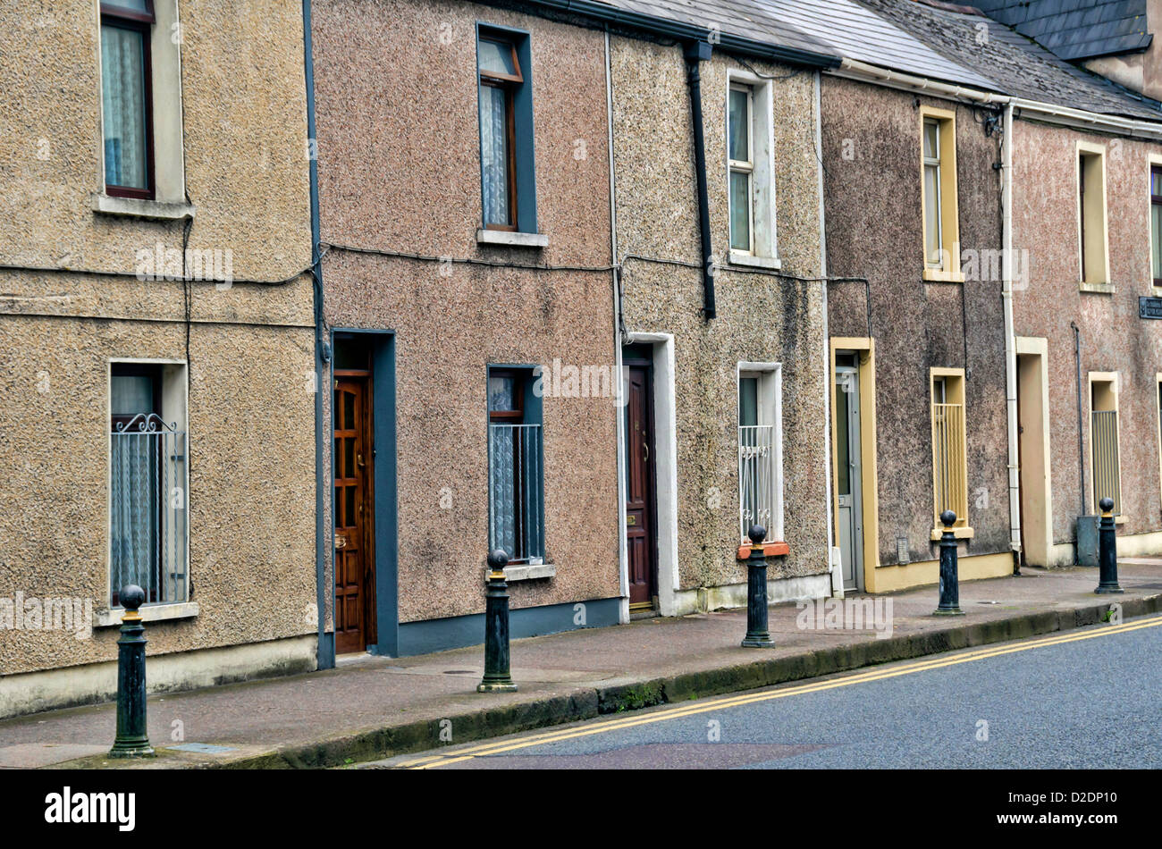 A row of old Terraced houses in Ireland Stock Photo