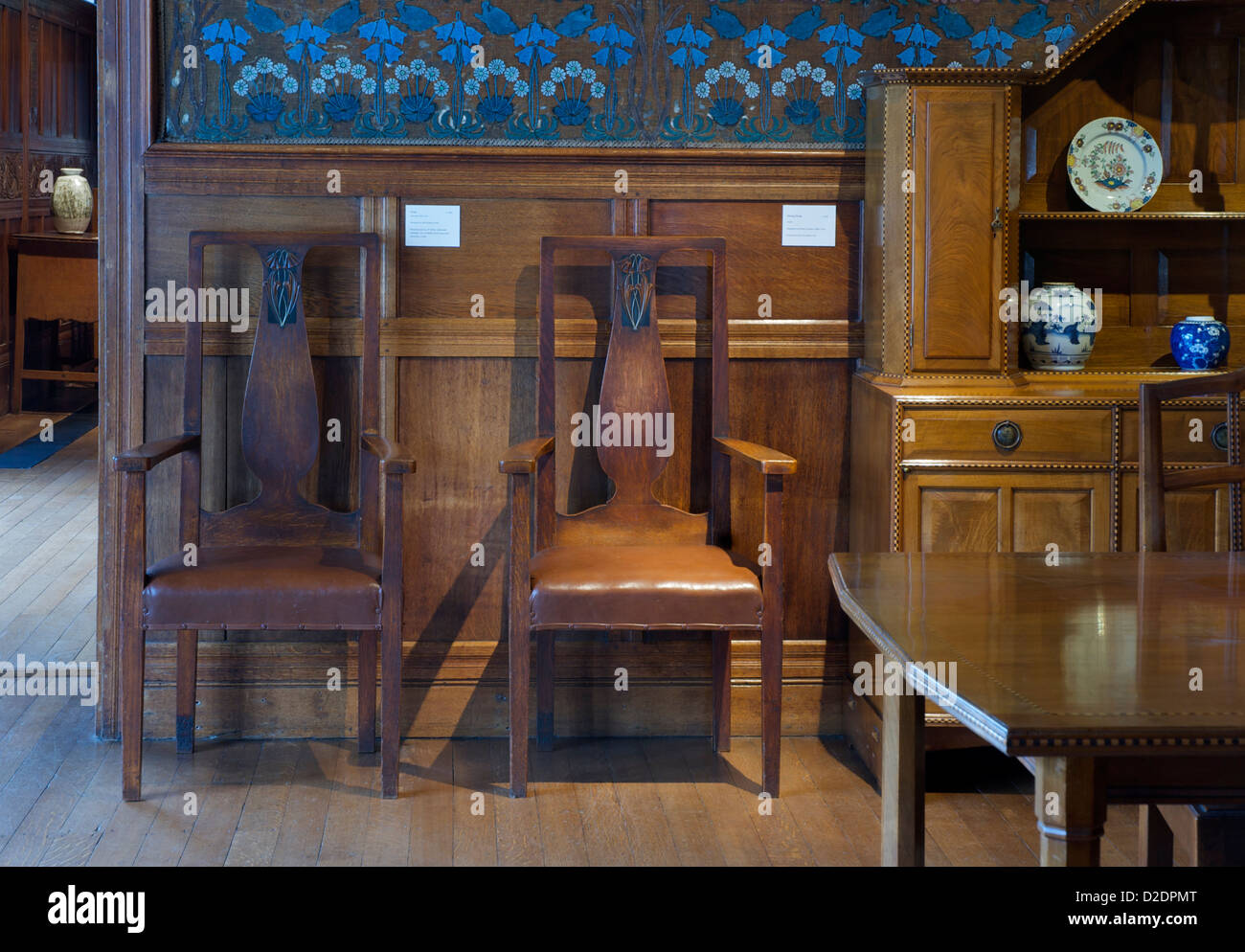 The dining room in Blackwell, 'arts and crafts' house, overlooking Lake ...
