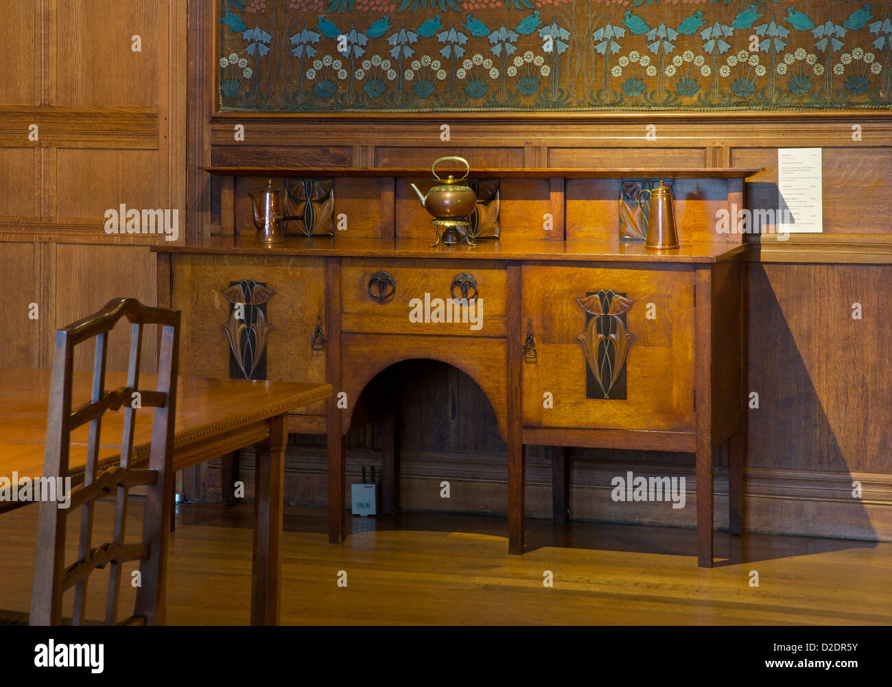 The dining room in Blackwell, 'arts and crafts' house, overlooking Lake ...