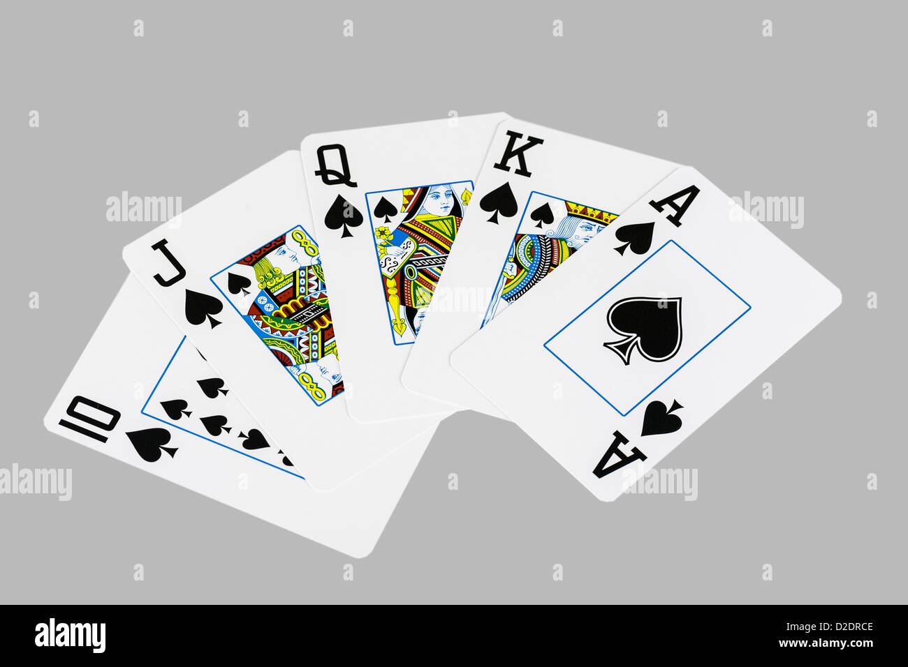 Royal flush of spades hi-res stock photography and images - Alamy