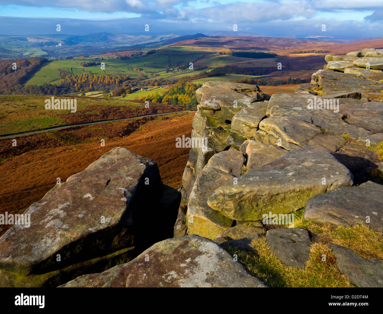 Stanage Edge Rocks Stanage Edge in the Peak District National Park Derbyshire England UK a ...