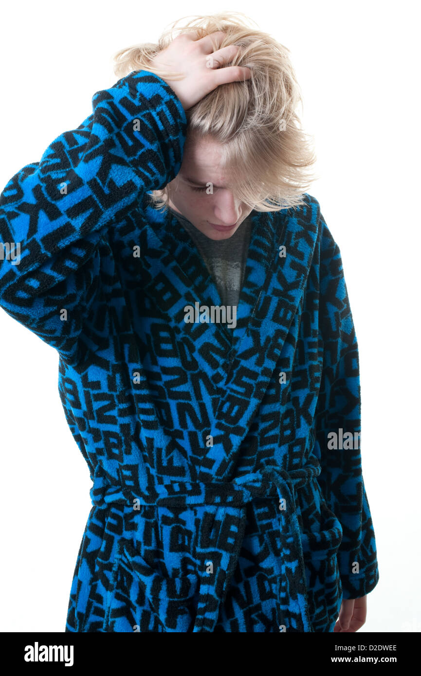 teenager dressing gown boy