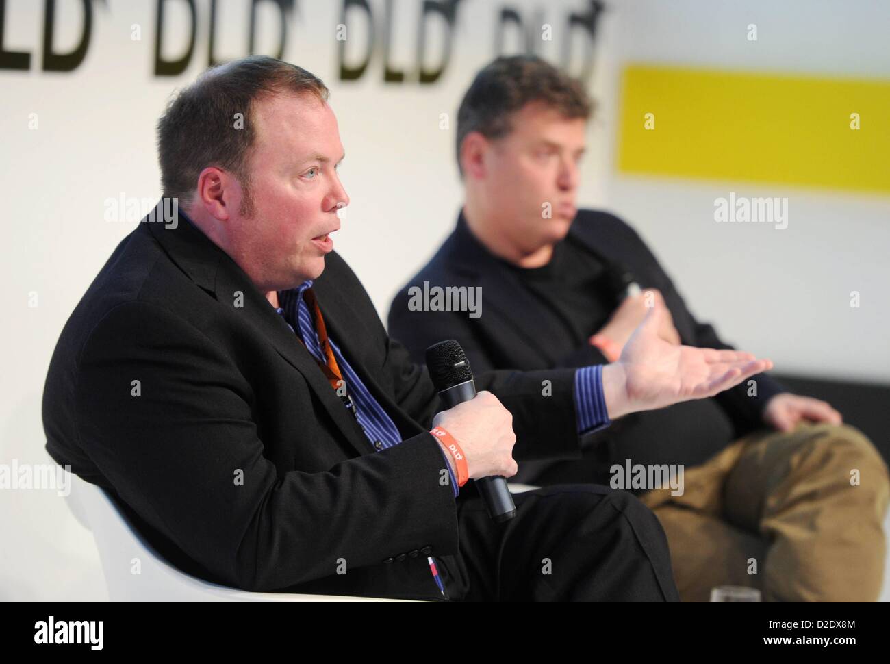 MUNICH/GERMANY - JANUARY 21: Carson Sweet (CloudPassage) (l.) and ...